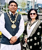 The Mayor of Rochdale Councillor Aasim Rashid and his wife, Mayoress Rifit Rashid